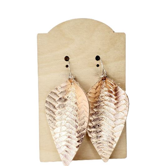Premium Leather Dangles | Rose Gold