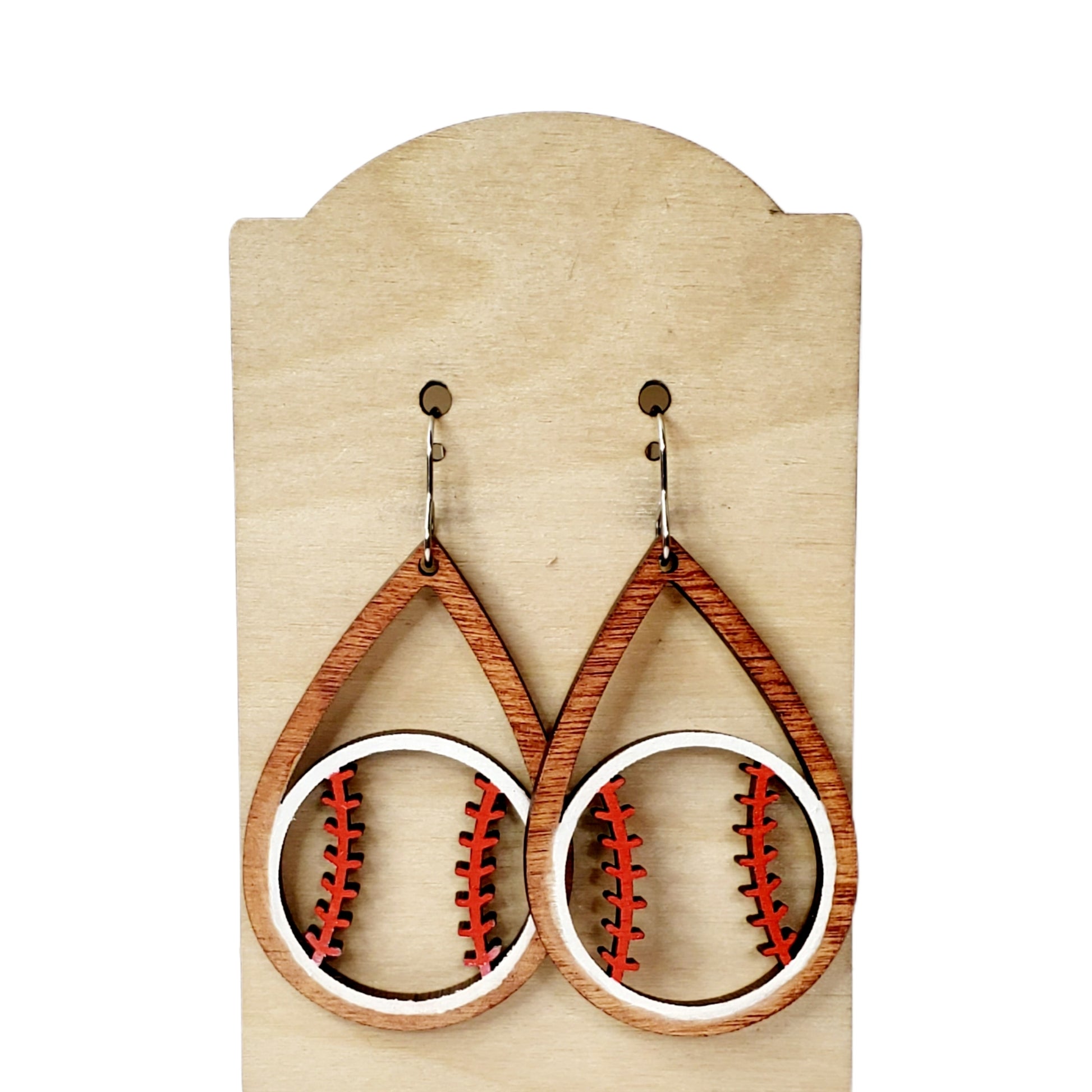 Hand Painted Baseball Teardrop Dangles