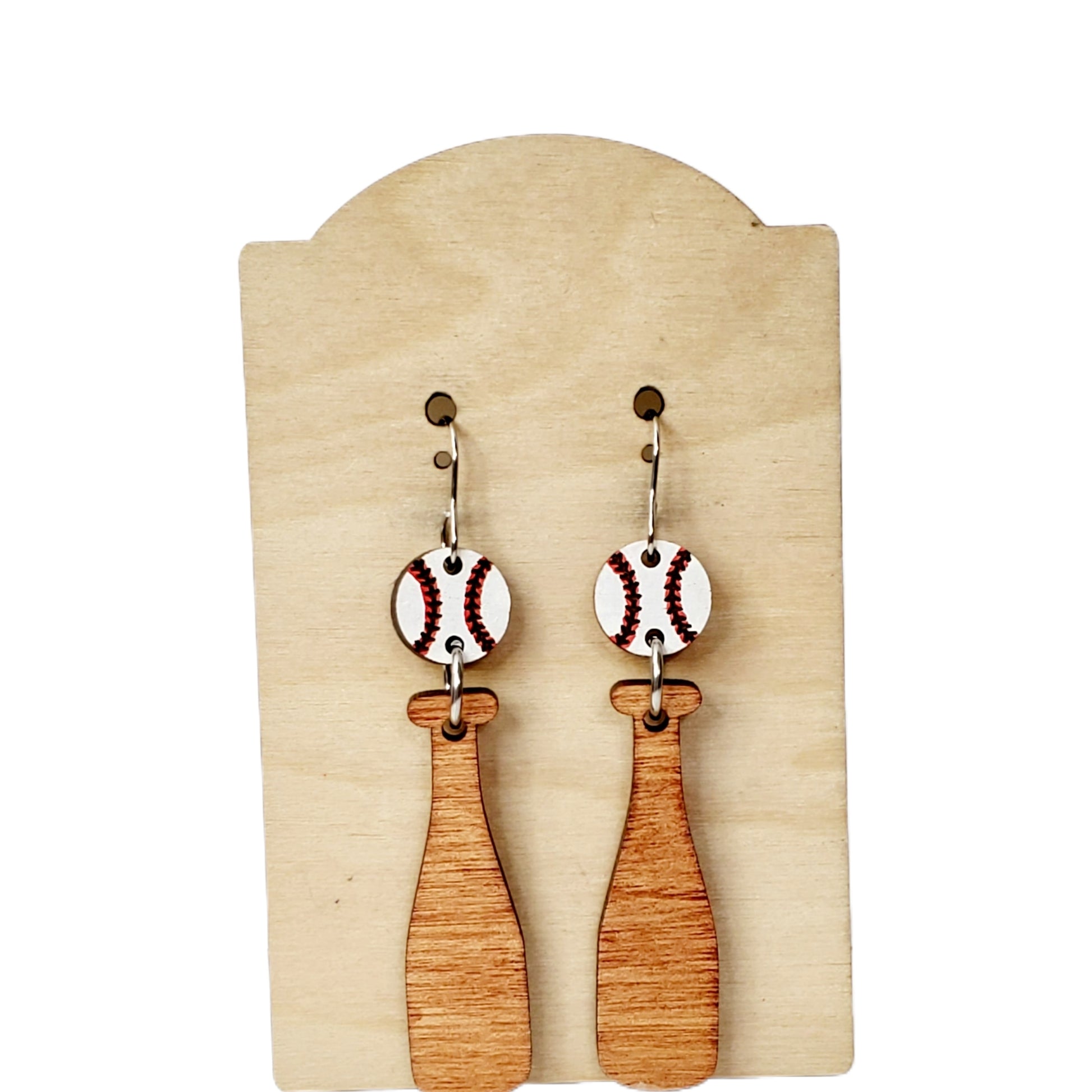 Baseball Bat & Ball Earrings